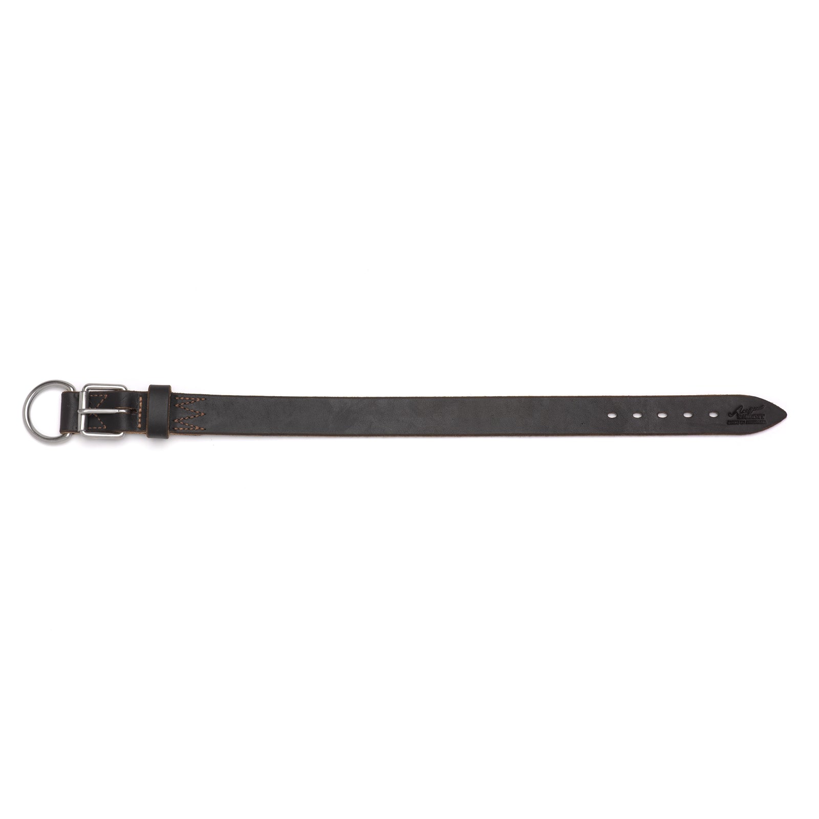 Leather Working Dog Collar with Stainless Steel Buckle - 32mm Wide