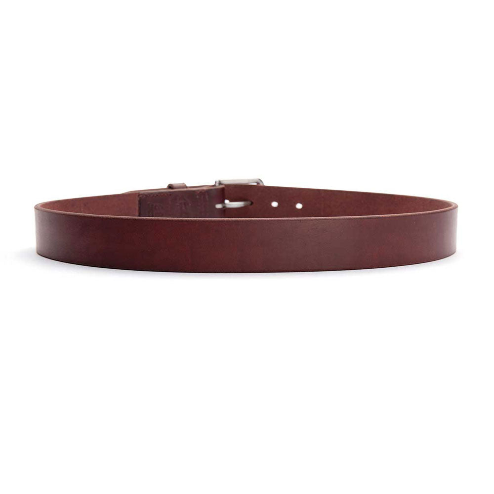 Brunett Leather Belt (Dark Natural) with Stainless Steel Buckle
