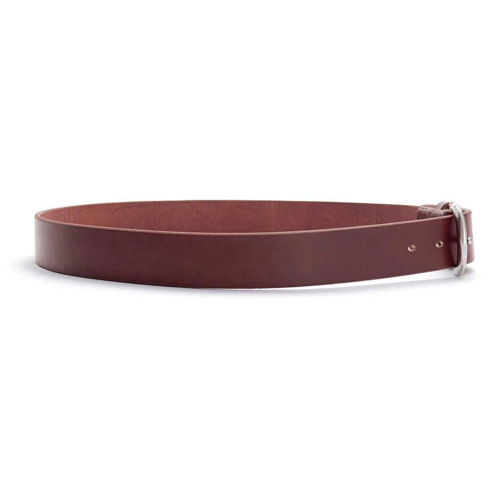 Brunett Leather Belt (Dark Natural) with Stainless Steel Buckle