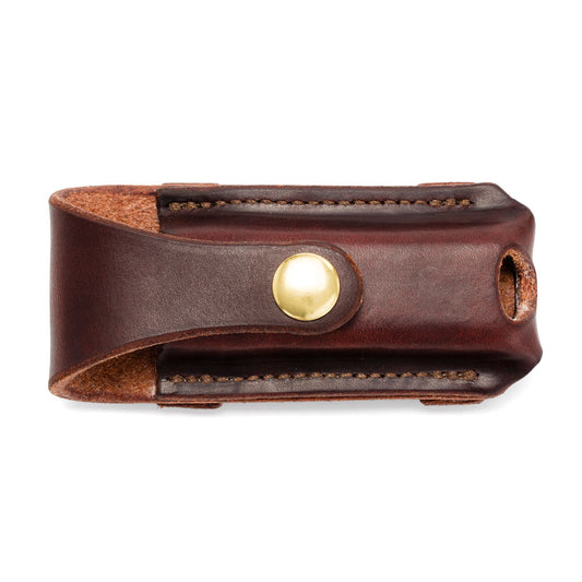Button Close Pocket Knife Pouch (Dark Natural) - Angus Barrett Saddlery