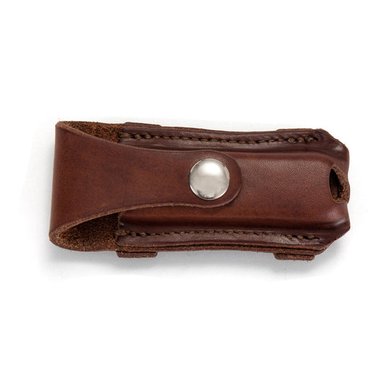 Button Close Leather Pocket Knife Pouch (Natural) - Angus Barrett Saddlery