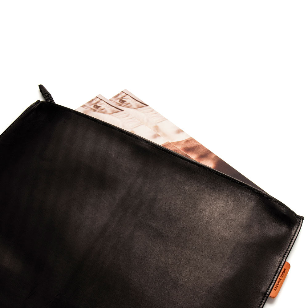 Angus Barrett Kangaroo Leather Document and Tablet Case in Black Matte