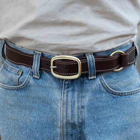 Leather Hobble Belt with Solid Brass Buckle | Angus Barrett Saddlery
