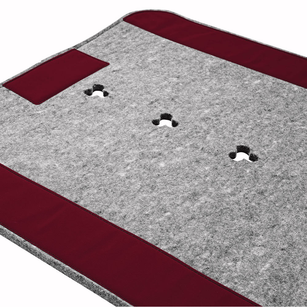 Super Thick Saddle Pad with Grey Felt and Maroon Canvas Trim