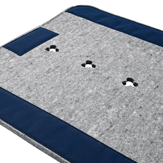 Super Thick Saddle Pad with Grey Felt and Navy Canvas Trim