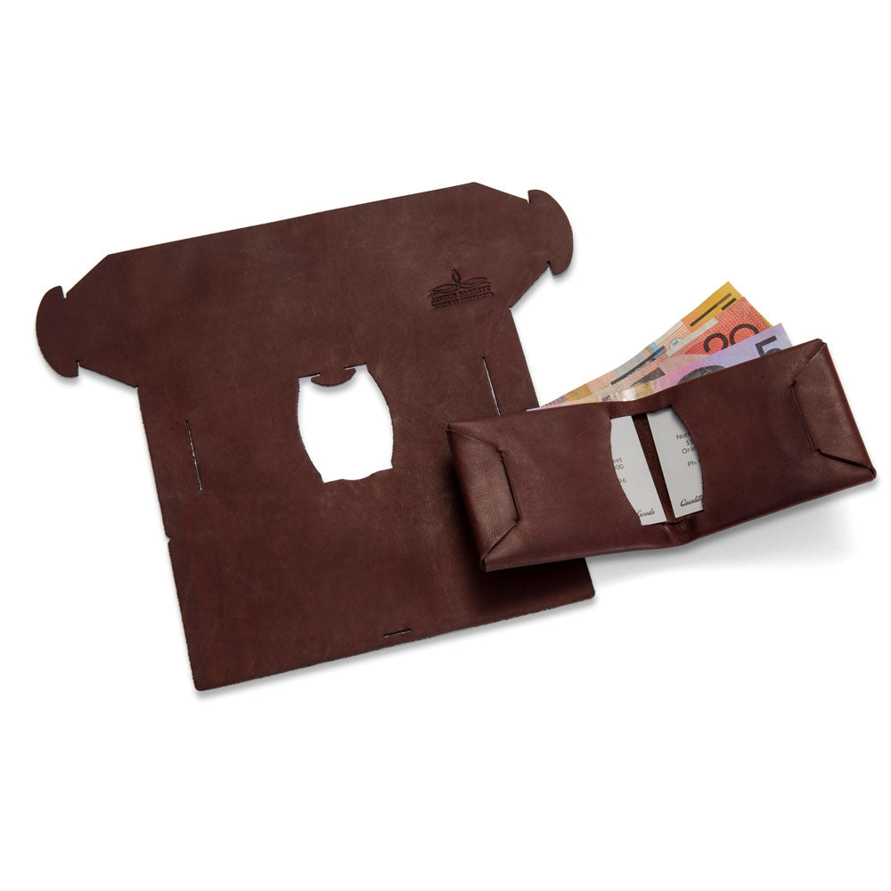 The 'Mick" Bi-Fold Men's Leather Wallet (Brown) | Angus Barrett Saddlery