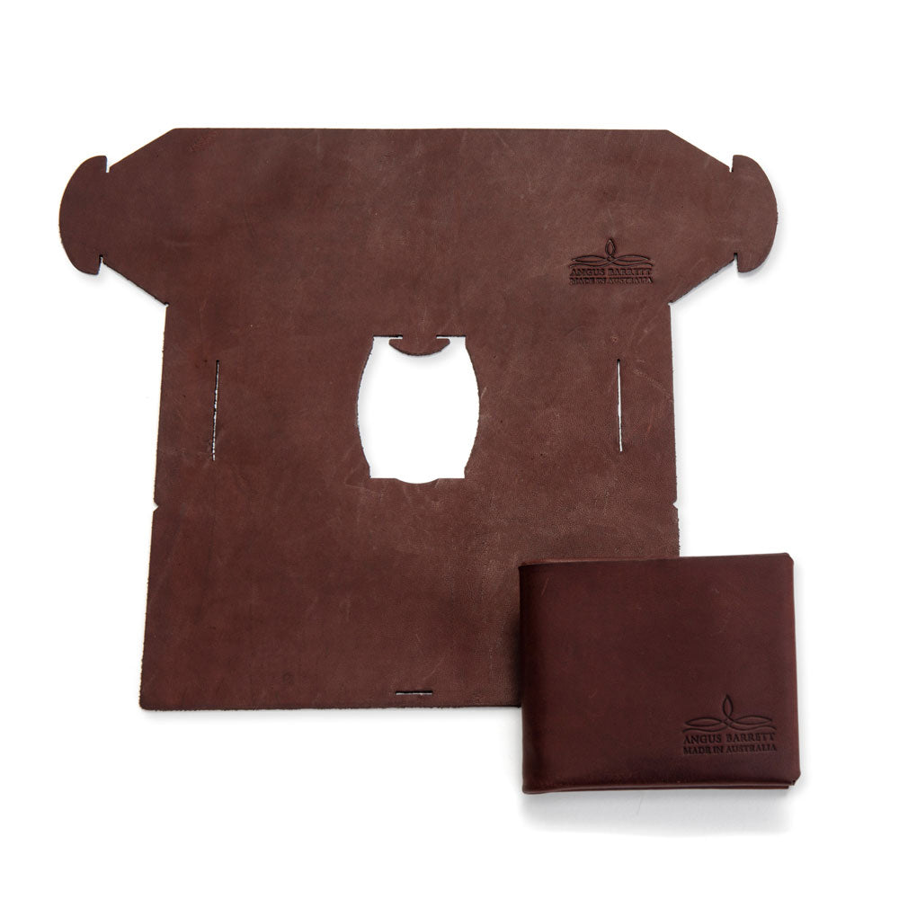 The 'Mick" Bi-Fold Men's Leather Wallet (Brown) | Angus Barrett Saddlery