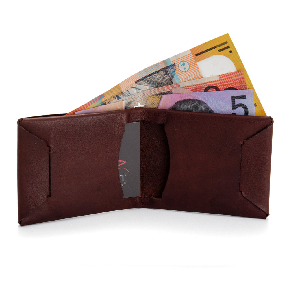 The 'Mick" Bi-Fold Men's Leather Wallet (Brown) | Angus Barrett Saddlery