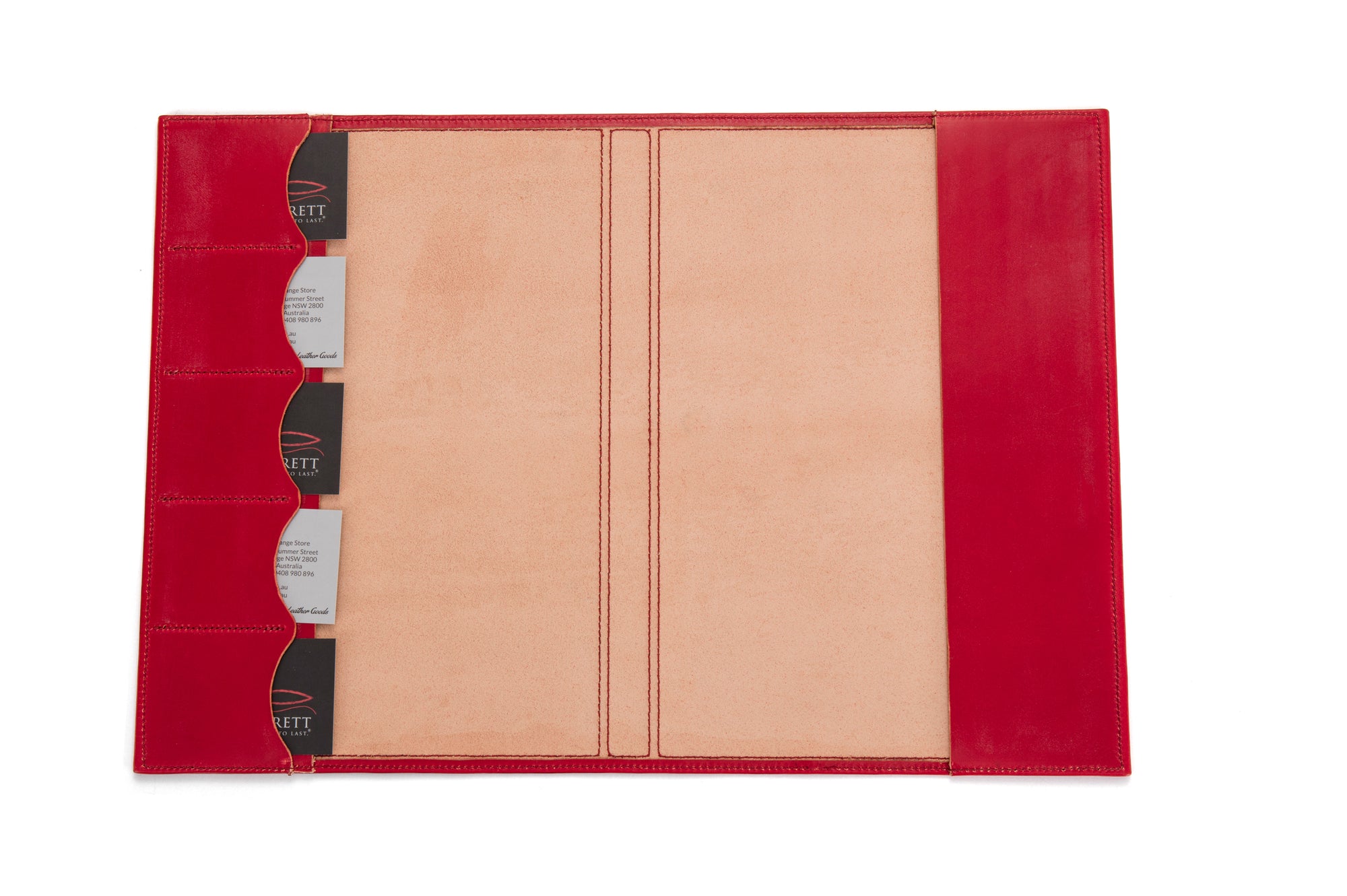 Angus Barrett A4 Leather Diary & Notebook Cover - Red