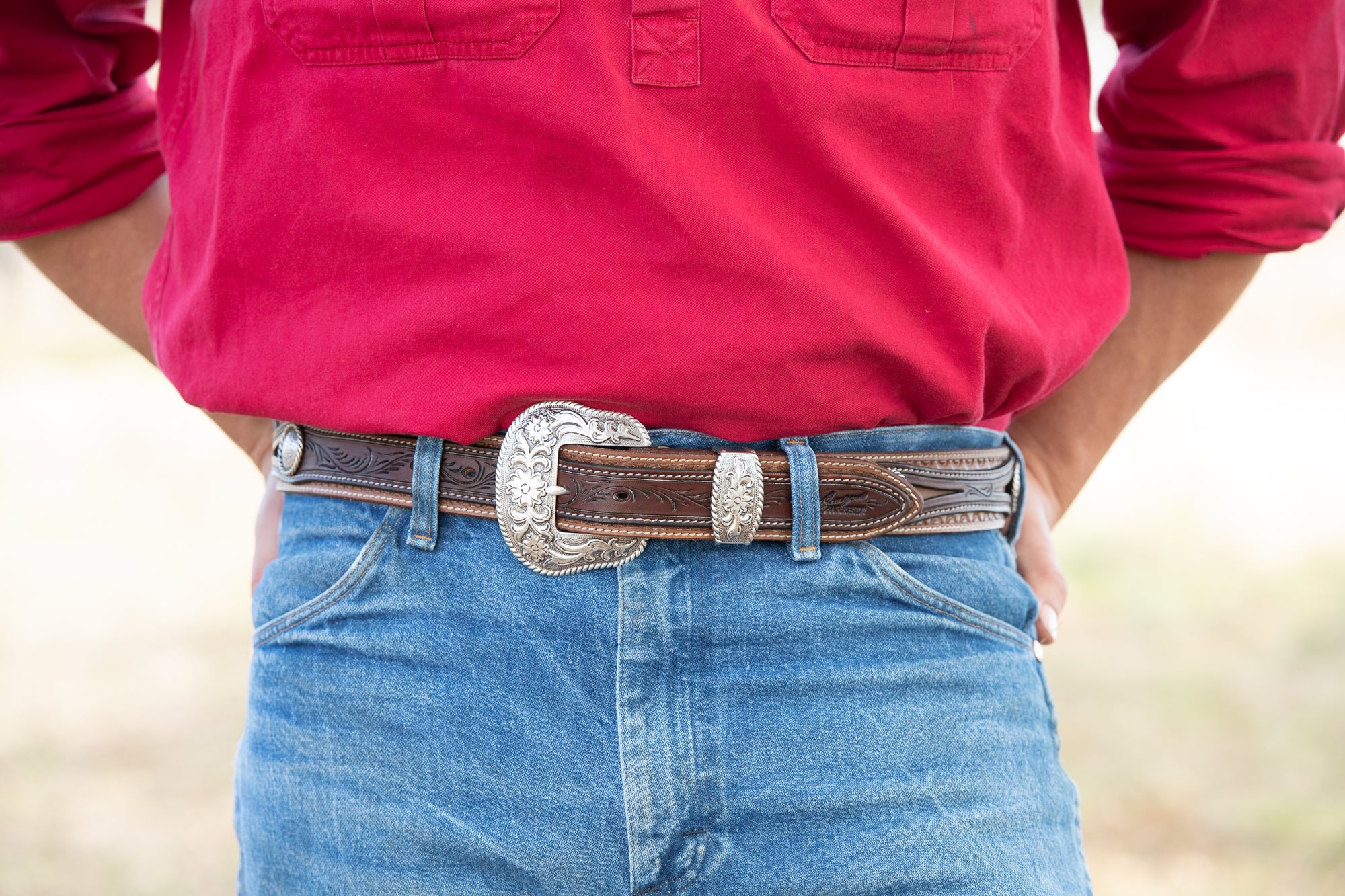 Barton Hand Carved Leather Belt | Australian Made Leather Western Belts