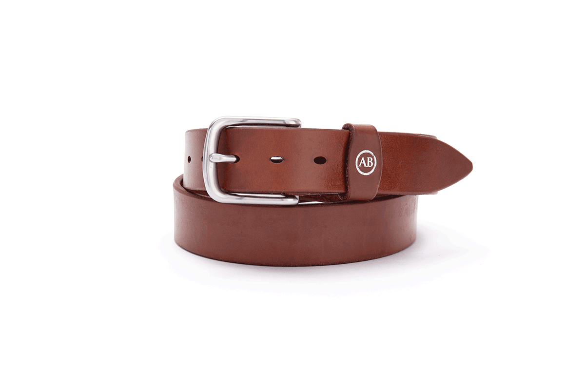 Brunett Leather Belt with Stainless Steel Buckle | Angus Barrett Saddlery