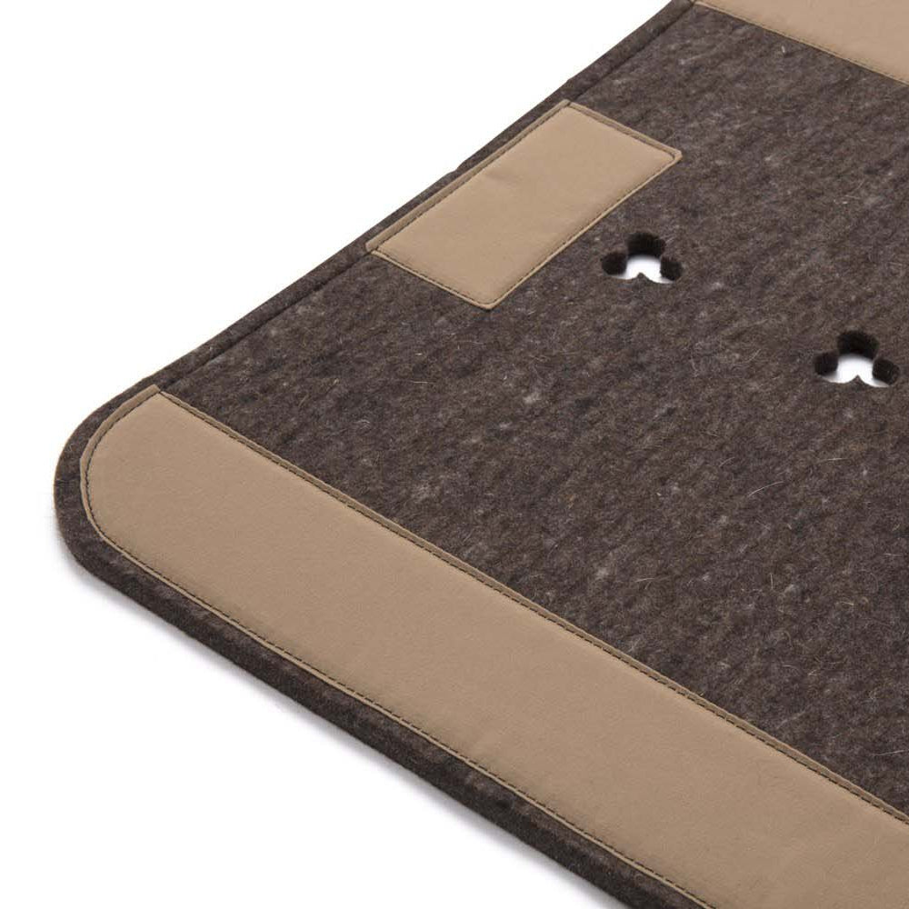 Super Thick Saddle Pad - Brown Felt with Beige Canvas Trim