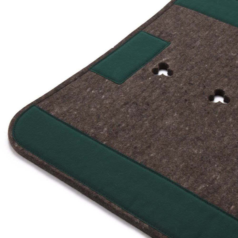 Super Thick Saddle Pad with Brown Felt and Dark Green Canvas Trim