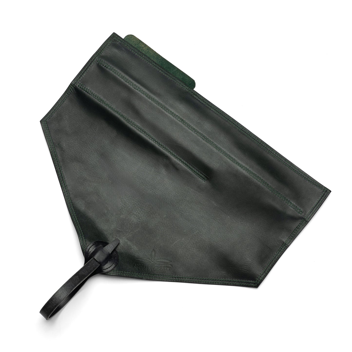 Bullock Leather Knife Roll - Green