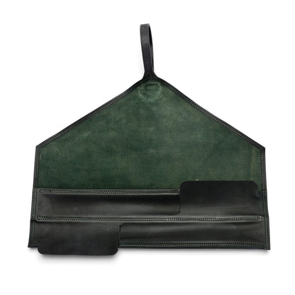 Green Bullock Leather Knife Roll