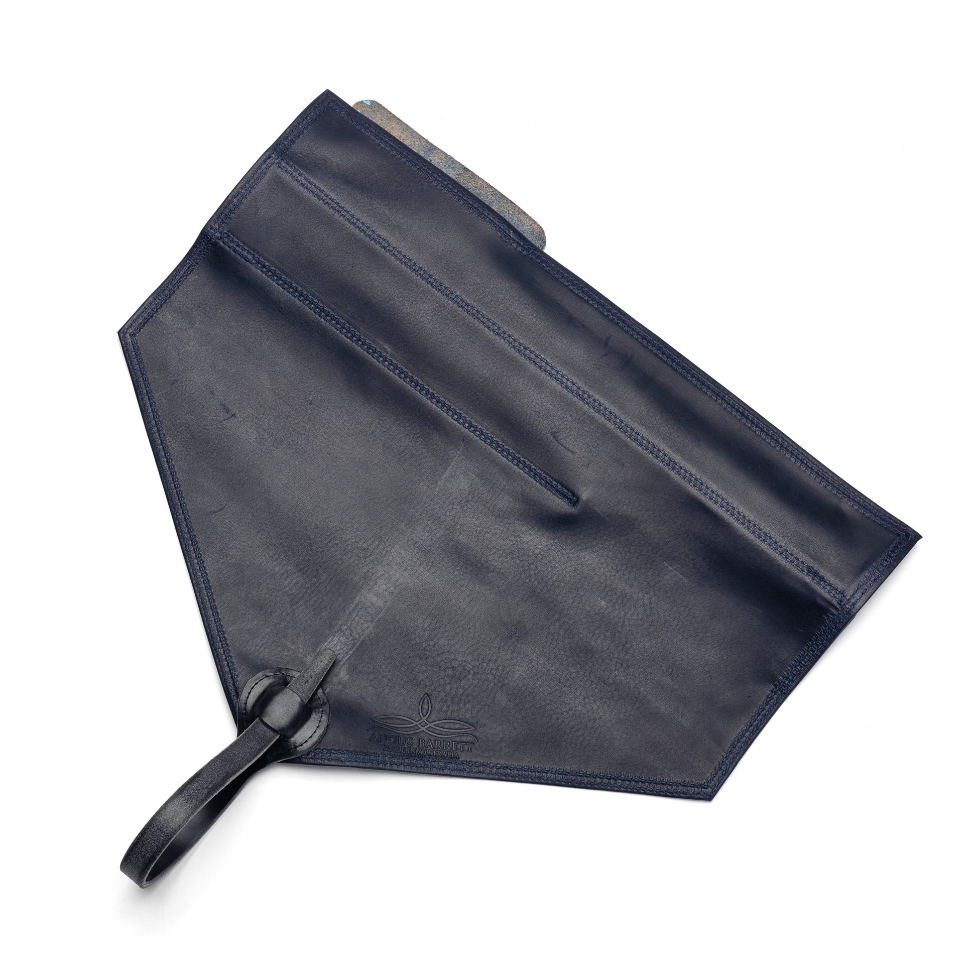 Navy Leather Bullock Knife Roll