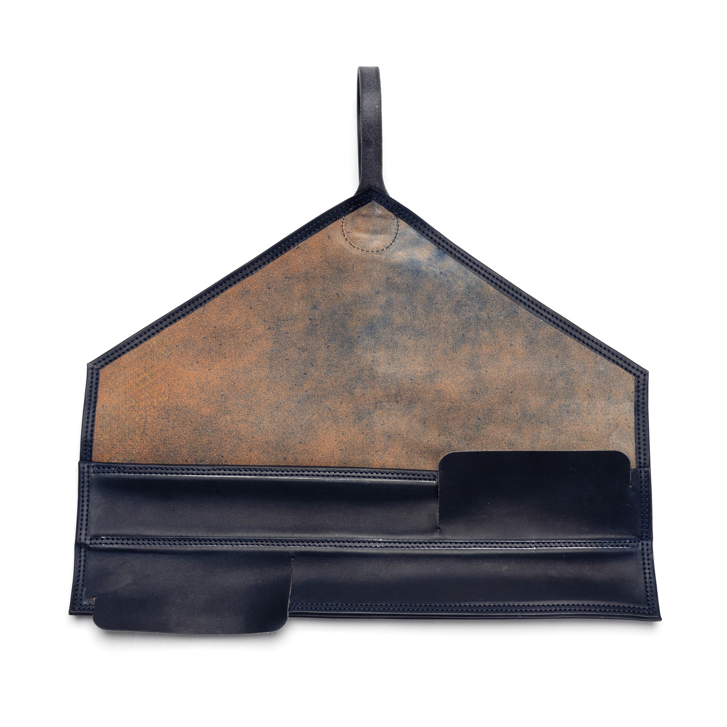 Navy Leather Bullock Knife Roll
