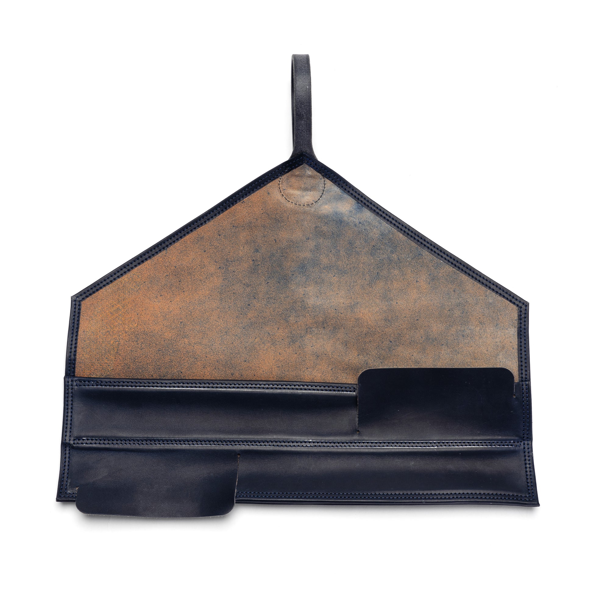 Navy Leather Bullock Knife Roll