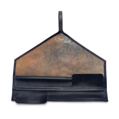 Navy Leather Bullock Knife Roll