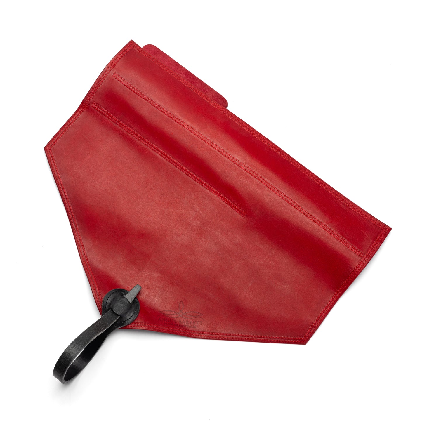 Bullock Leather Knife Roll - Red