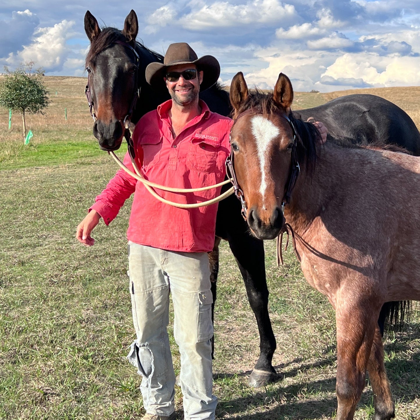 Angus Barrett showcasing Australian Made Saddlery