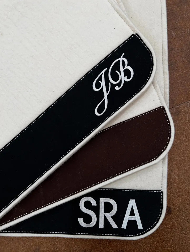 Angus Barrett Saddle Pads. Made to order in Orange NSW