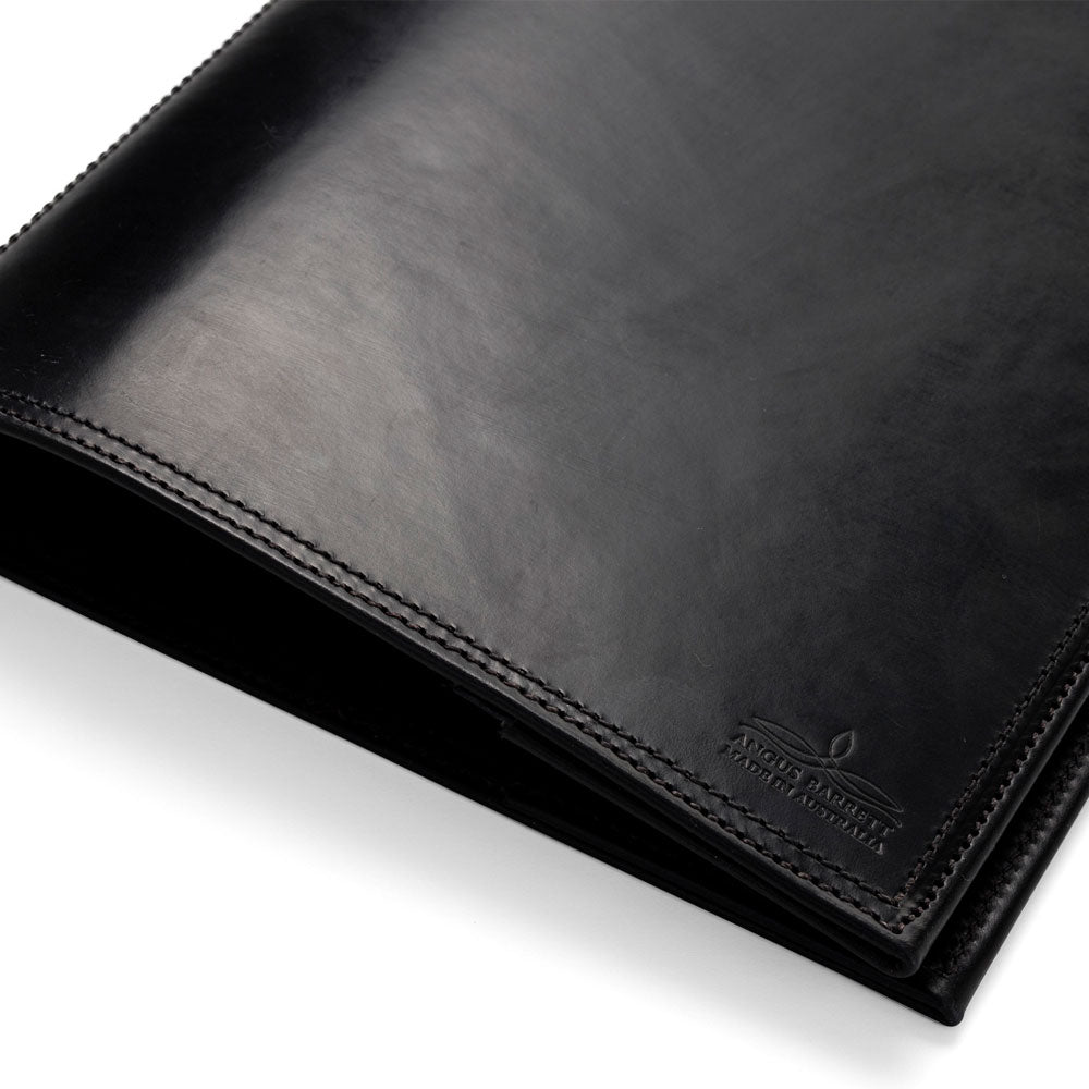Angus Barrett A4 Leather Diary & Notebook Cover in Black