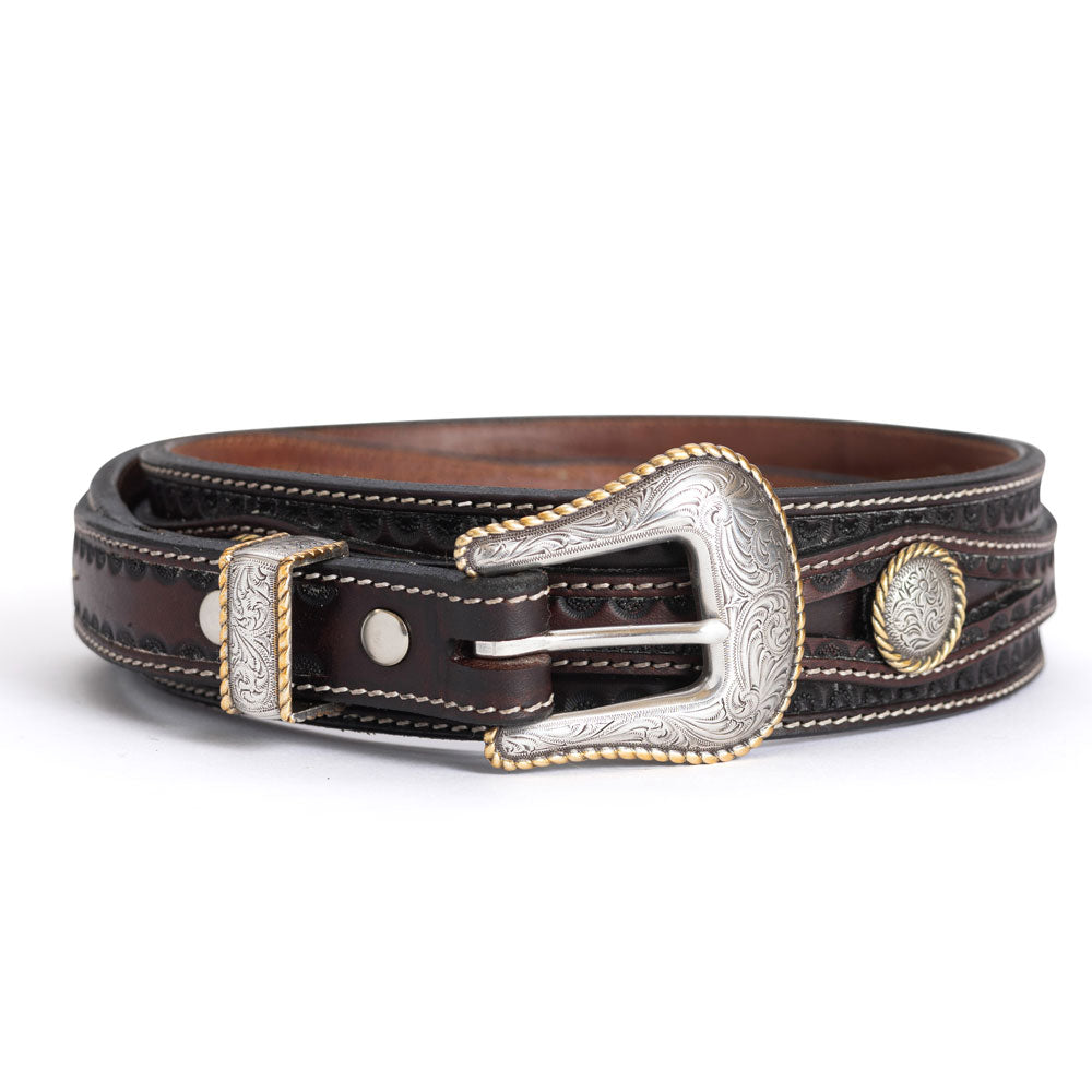 Hand Carved Austin Leather Cowboy Belt