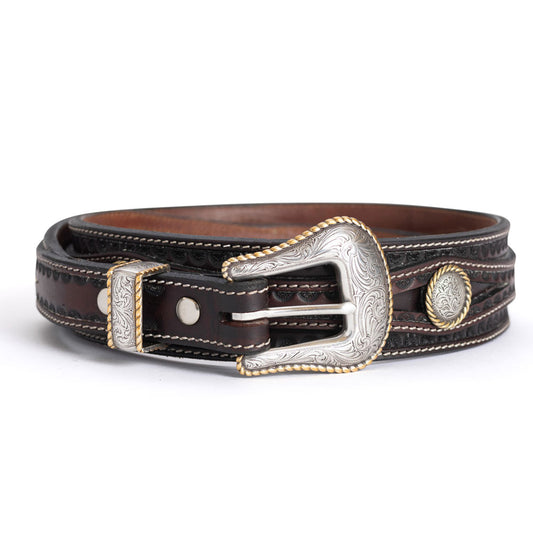 Hand Carved Austin Leather Cowboy Belt