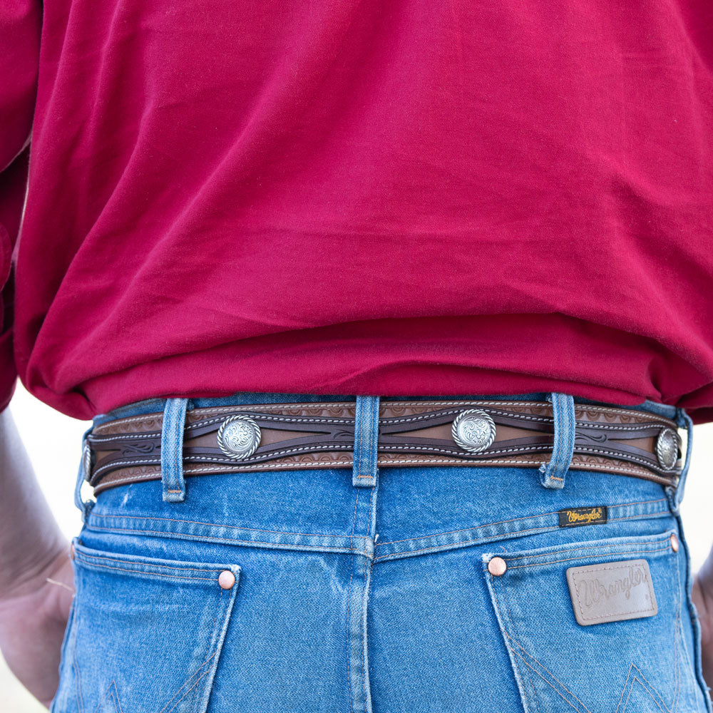 Barton Hand Carved Leather Belt