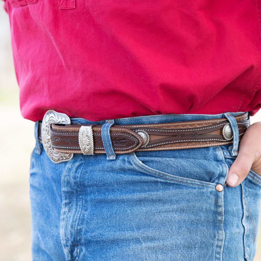 Barton Hand Carved Leather Belt - Angus Barrett Saddlery