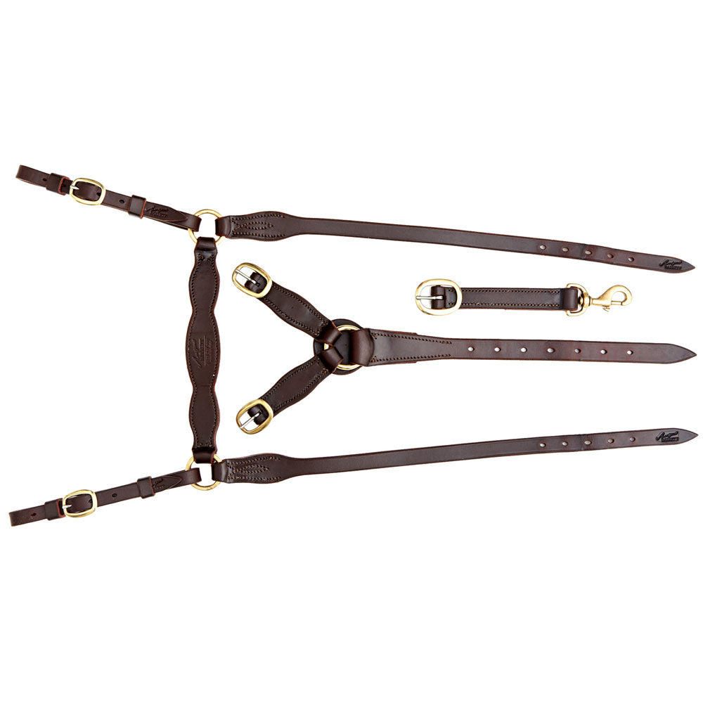 Station Breastplate - Dark Natural with stainless steel hardware | Angus Barrett Saddlery