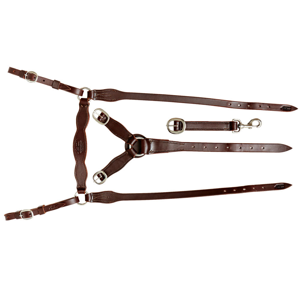 Station Breastplate - Dark Natural with stainless steel hardware | Angus Barrett Saddlery