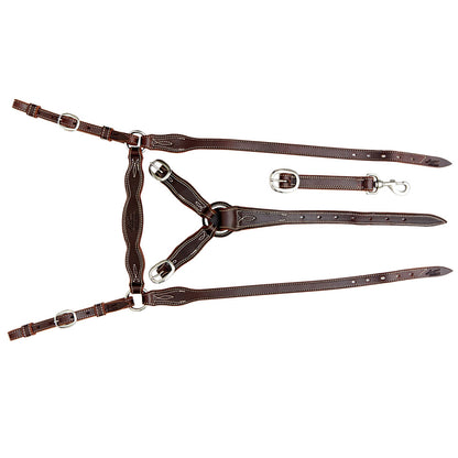 Angus Barrett Station Breastplate - Dark Natural with stainless steel hardware - Fully Stitched