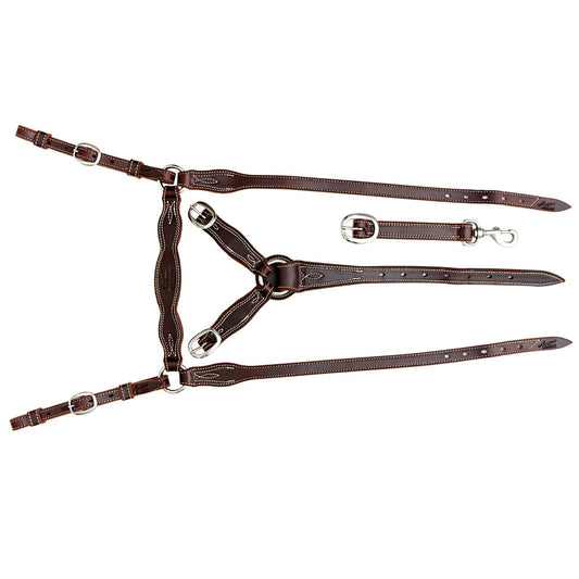 Angus Barrett Station Breastplate - Dark Natural with stainless steel hardware - Fully Stitched
