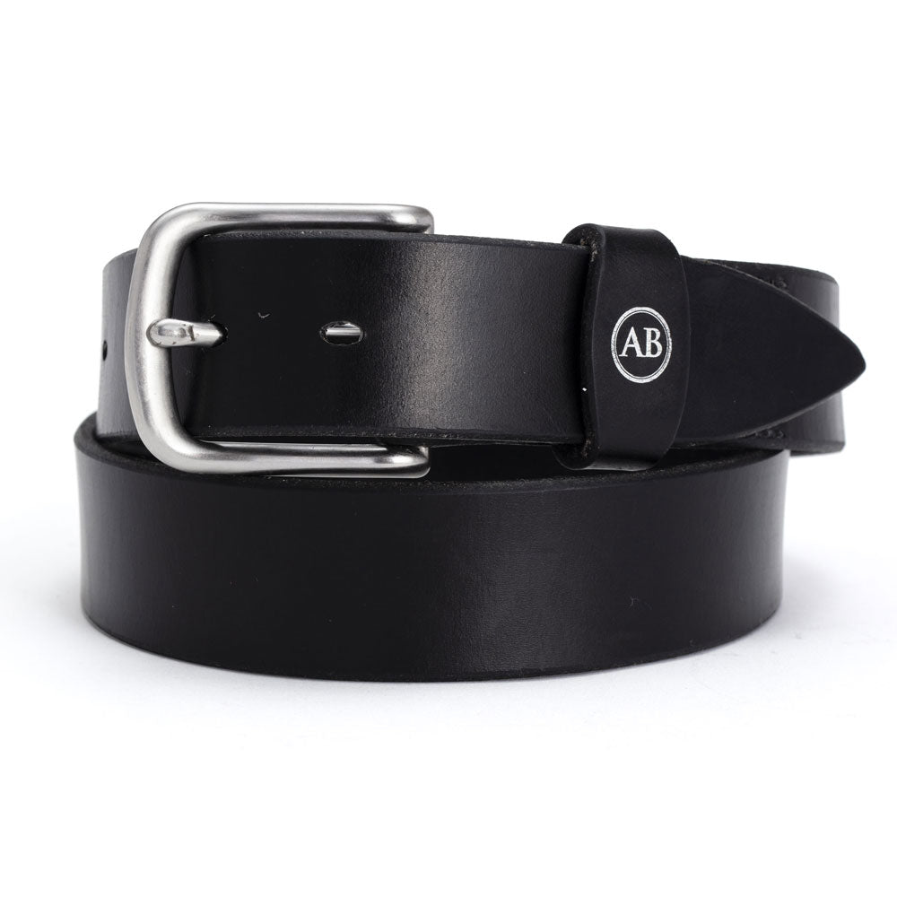 Brunett Leather Belt (Black) | Angus Barrett Saddlery