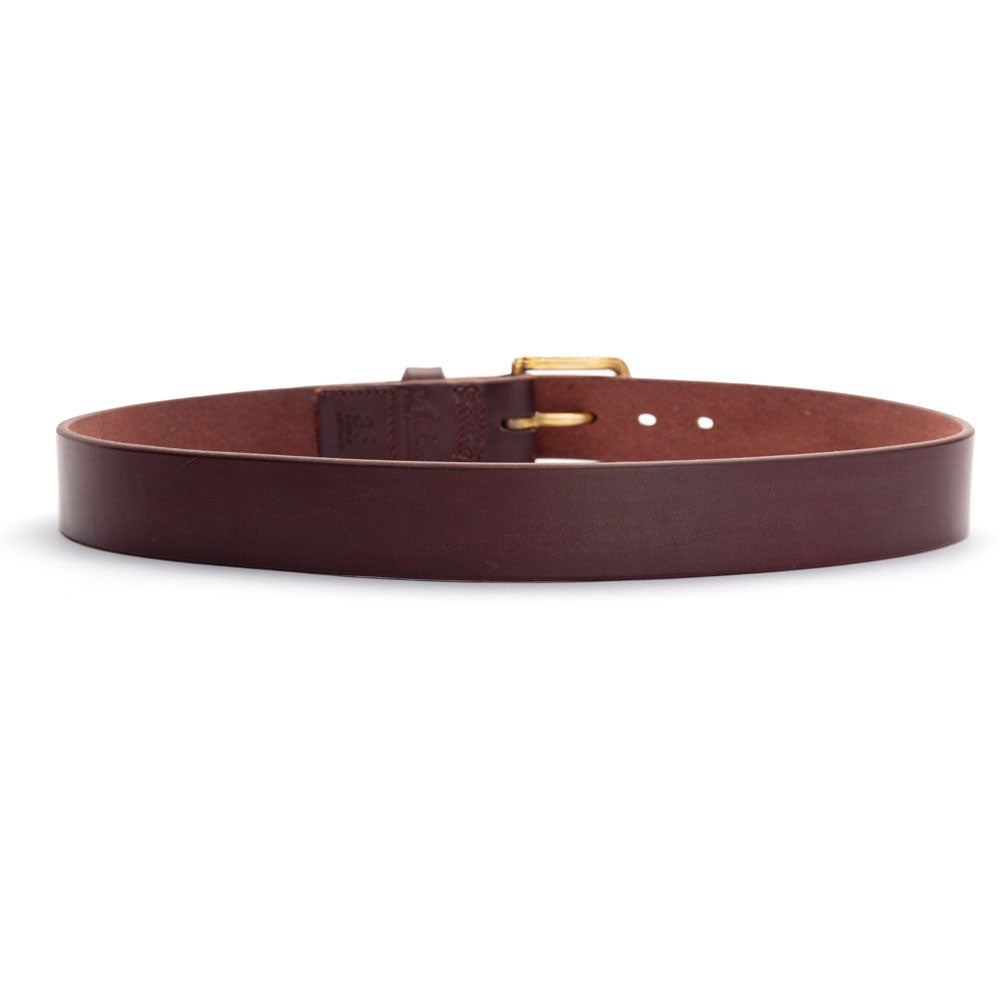 Brunett Leather Belt - Dark Natural with Brass Hardware