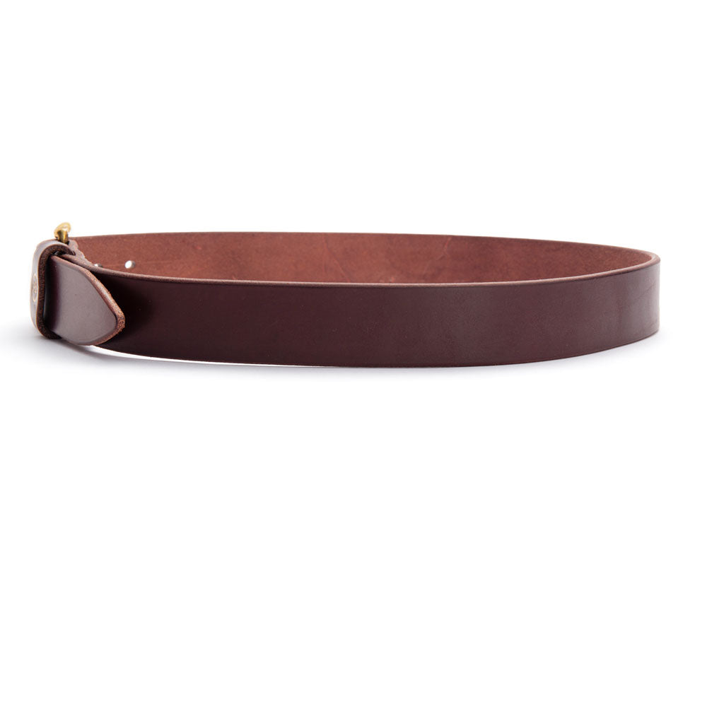 Brunett Leather Belt - Dark Natural with Brass Hardware