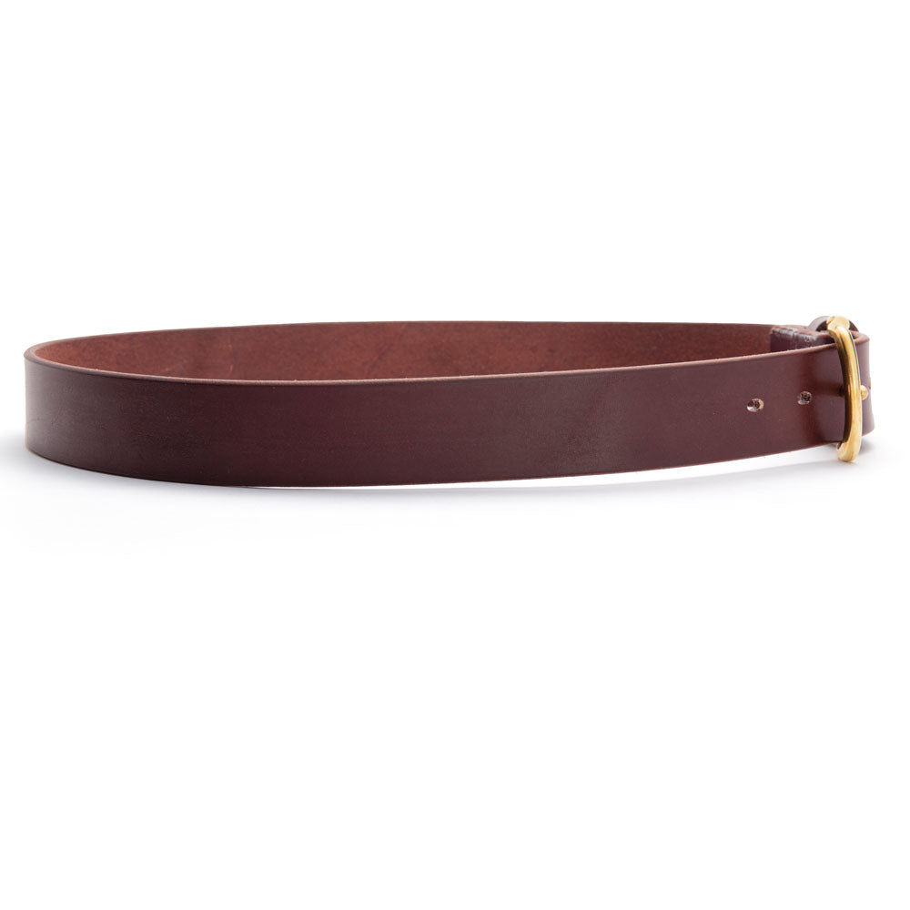 Brunett Leather Belt - Dark Natural with Brass Hardware