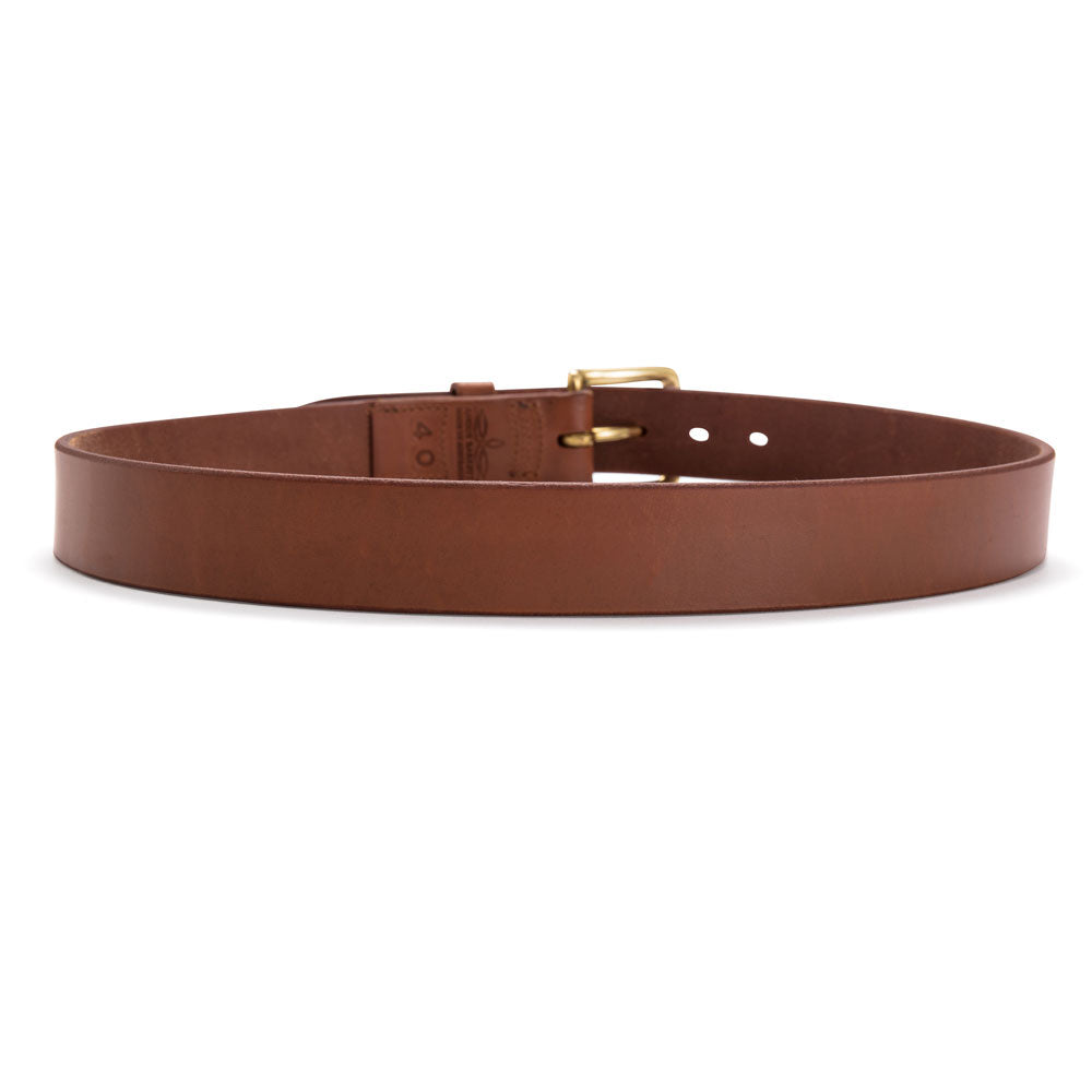 Brunett Leather Belt - Natural with Brass Buckle