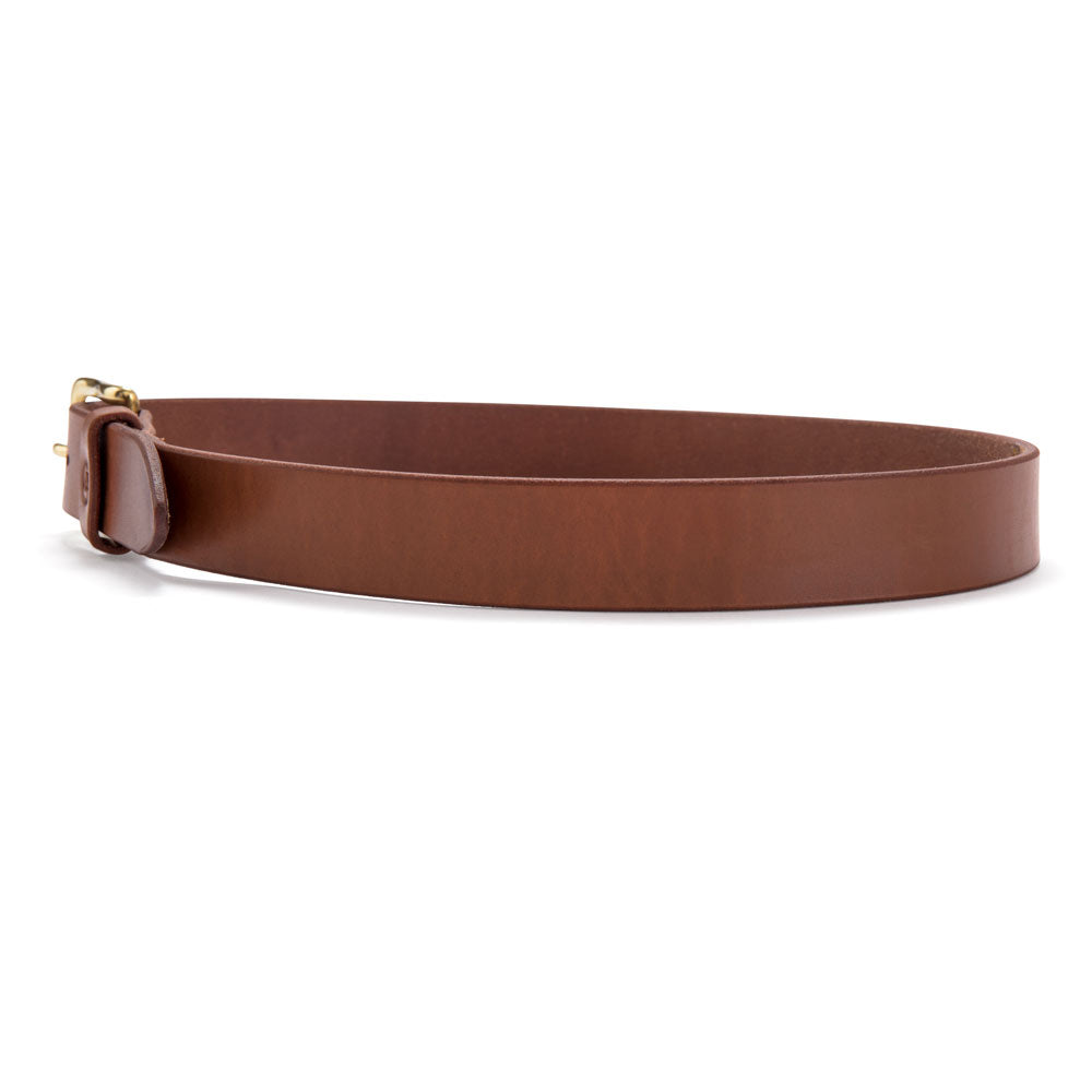 Brunett Leather Belt - Natural with Brass Buckle