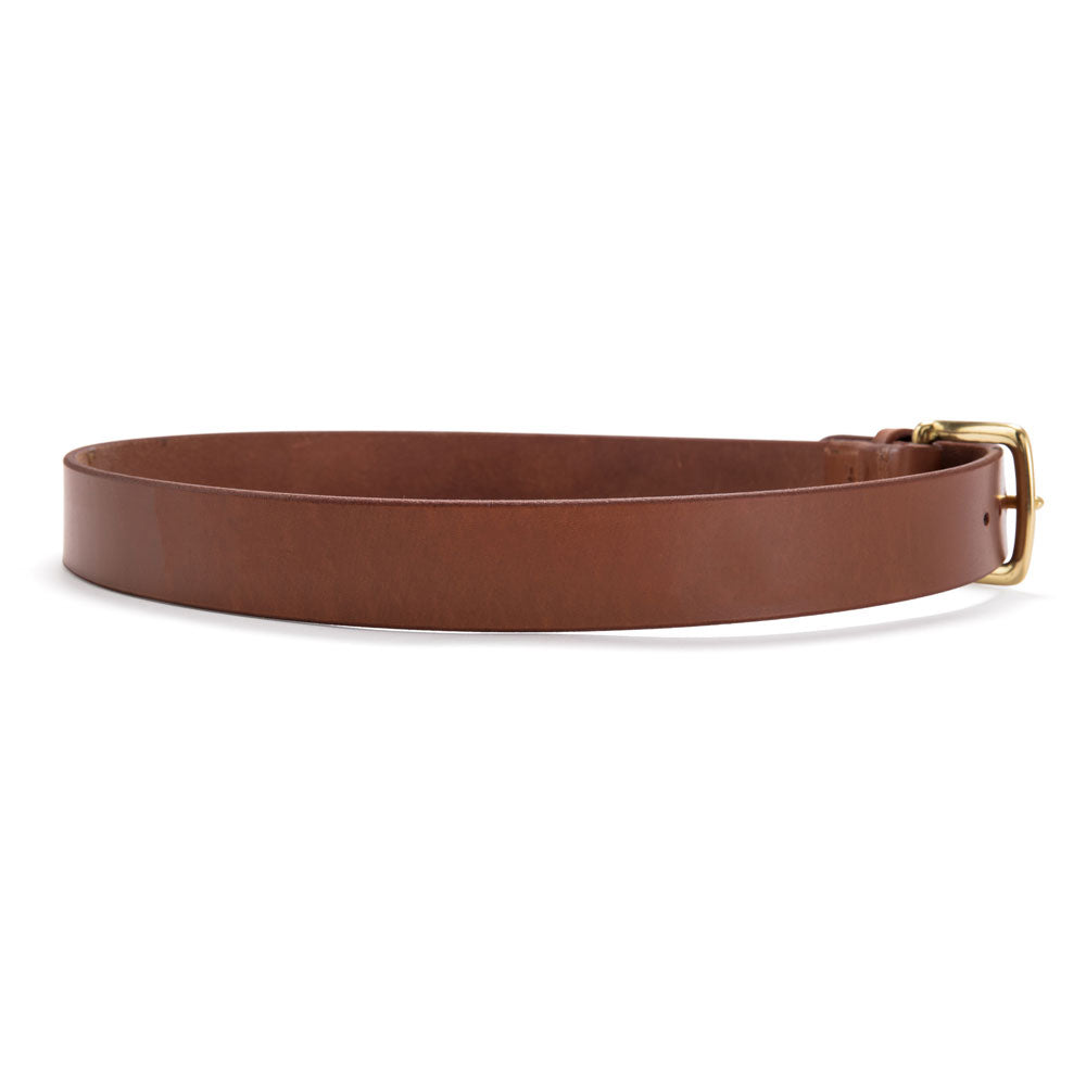 Brunett Leather Belt - Natural with Brass Buckle