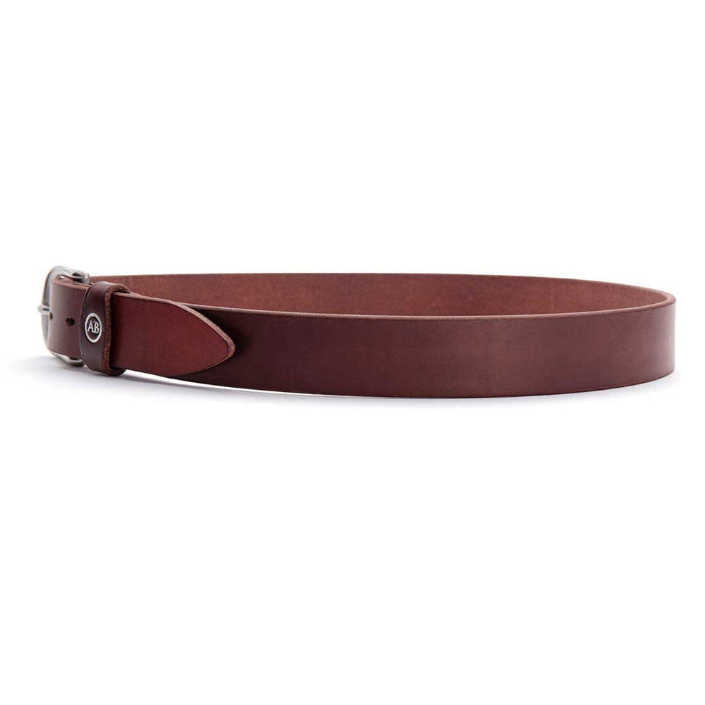 Brunett Leather Belt (Dark Natural) with Stainless Steel Buckle 