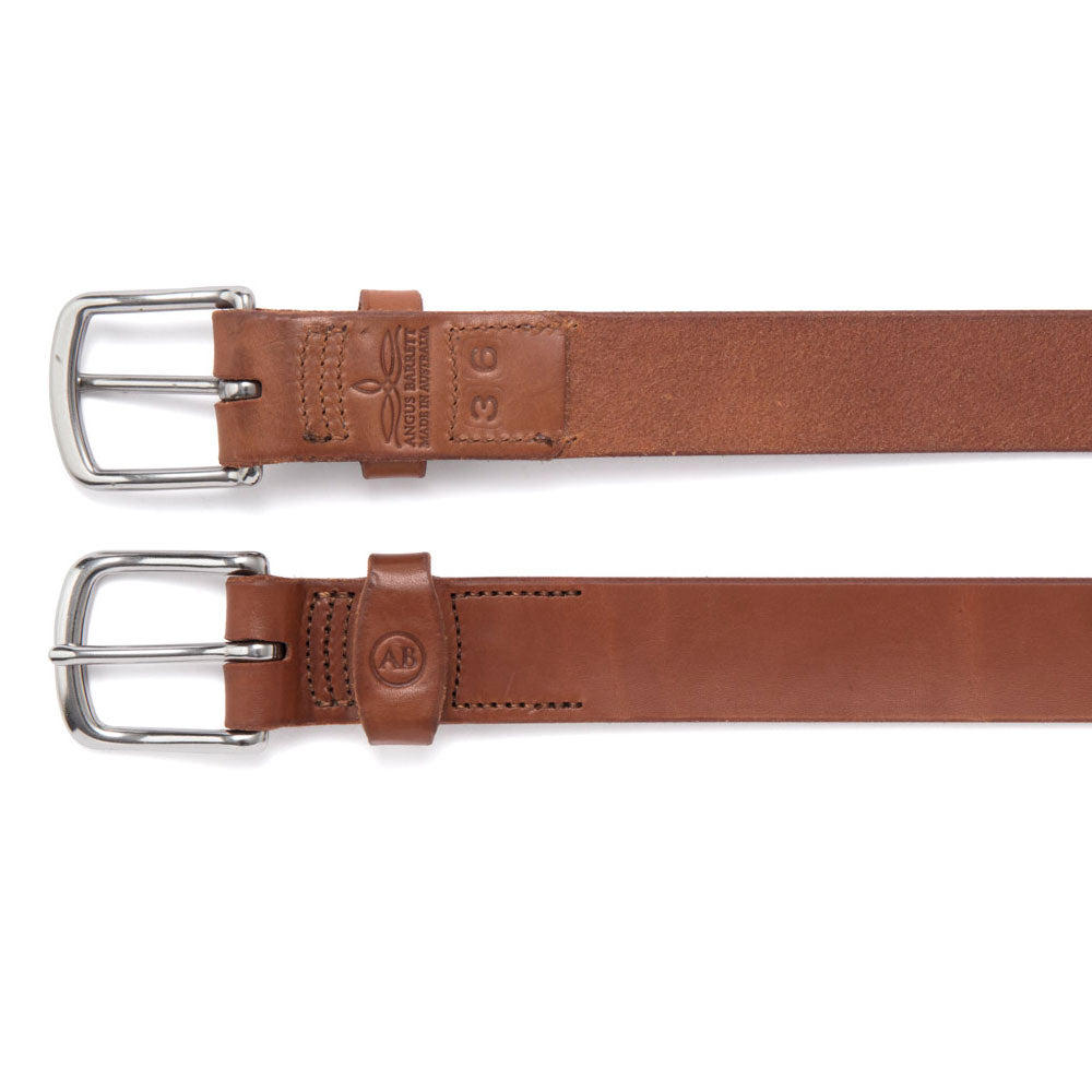 Brunett Leather Belt - Natural with Stainless Steel Hardware