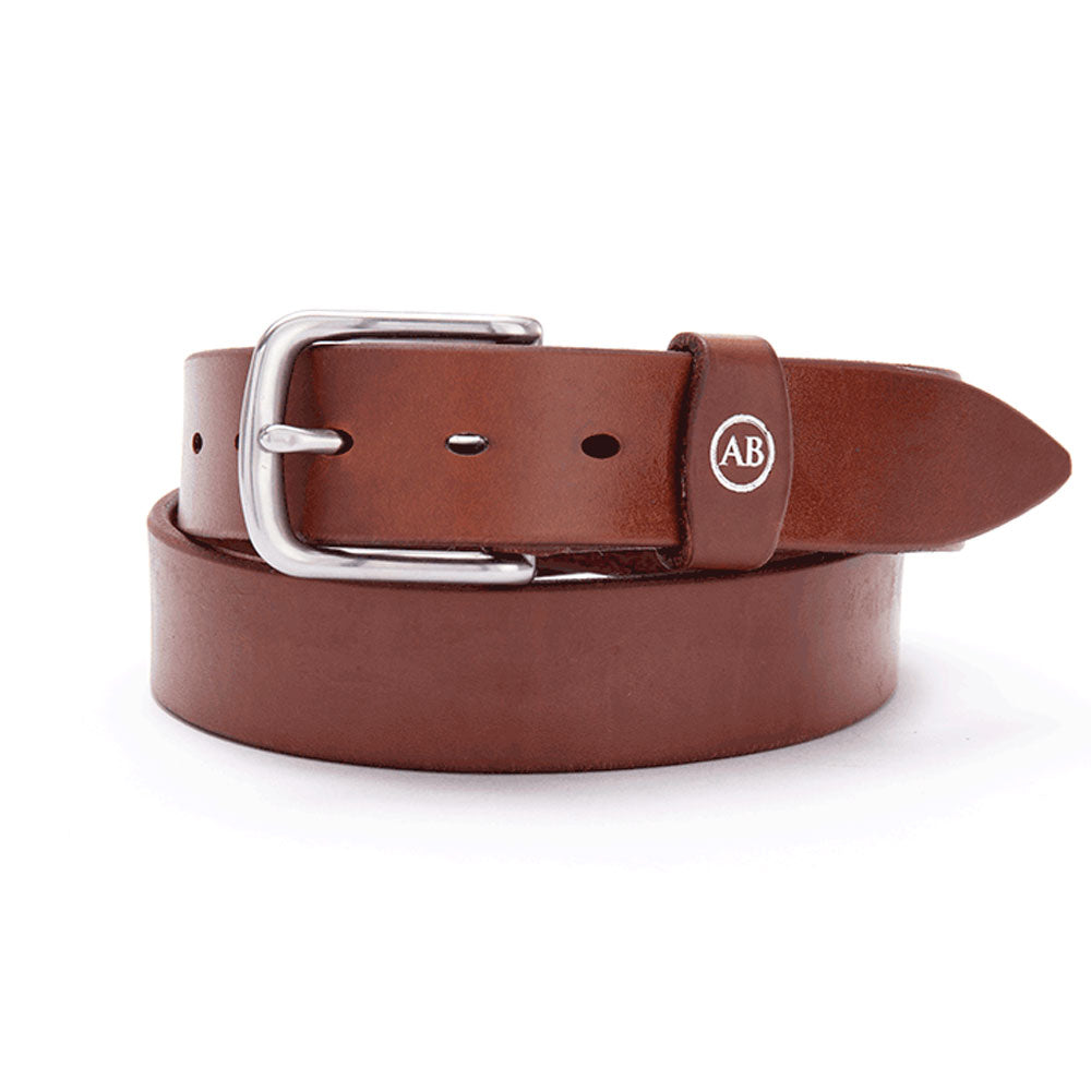 Brunett Leather Belt - Natural with Stainless Steel Hardware
