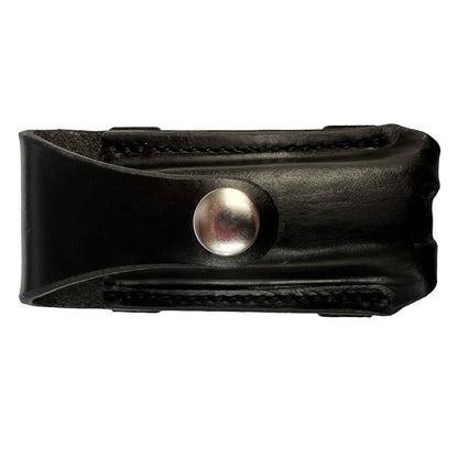 Black Button Close Pocket Knife Pouch | Angus Barrett Saddlery