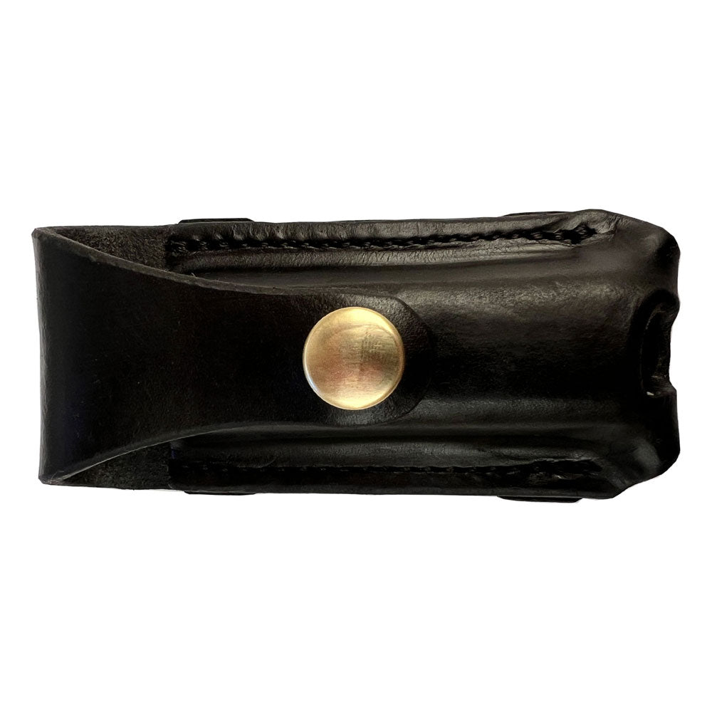 Button Close Pocket Knife Pouch - Black with Brass Hardware