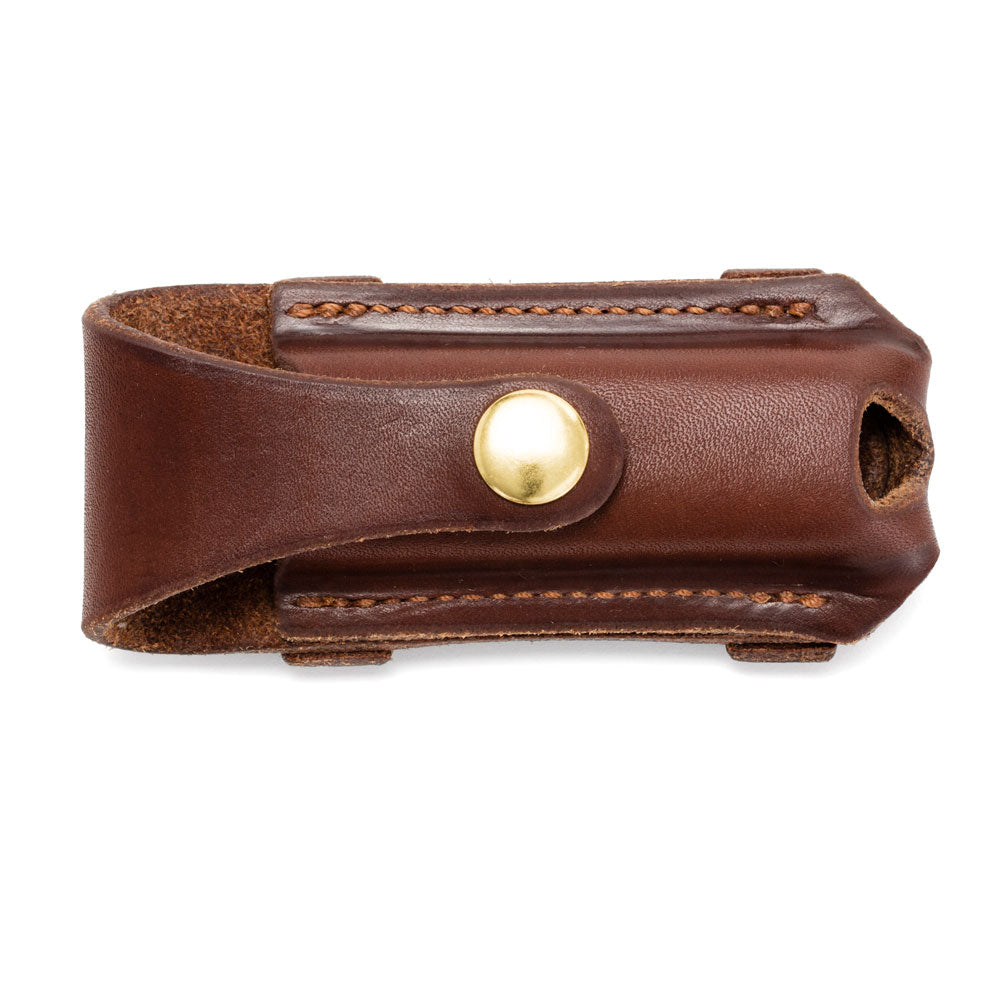 Button Close Pocket Knife Pouch - Natural with Brass Hardware
