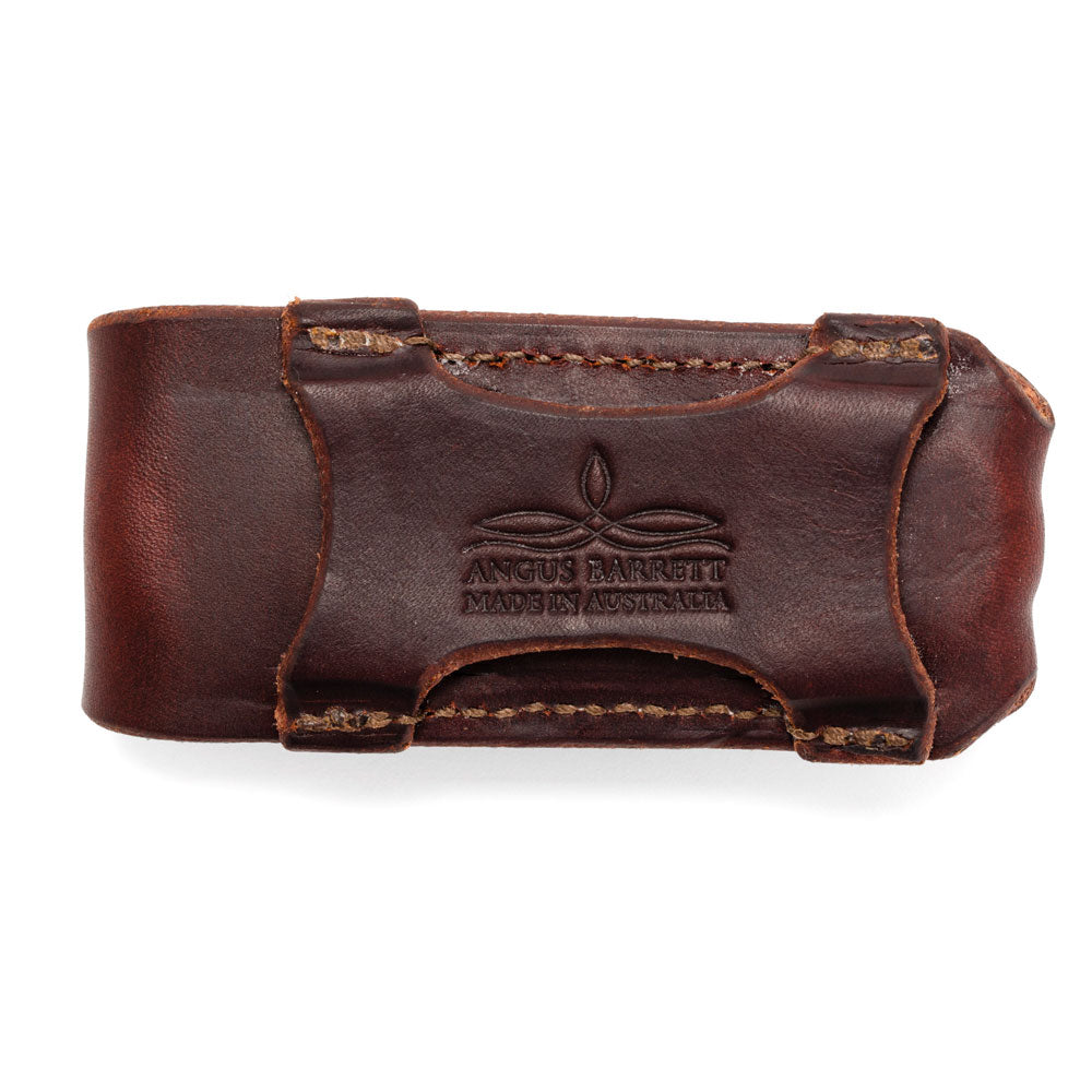 Button Close Pocket Knife Pouch - Dark Natural