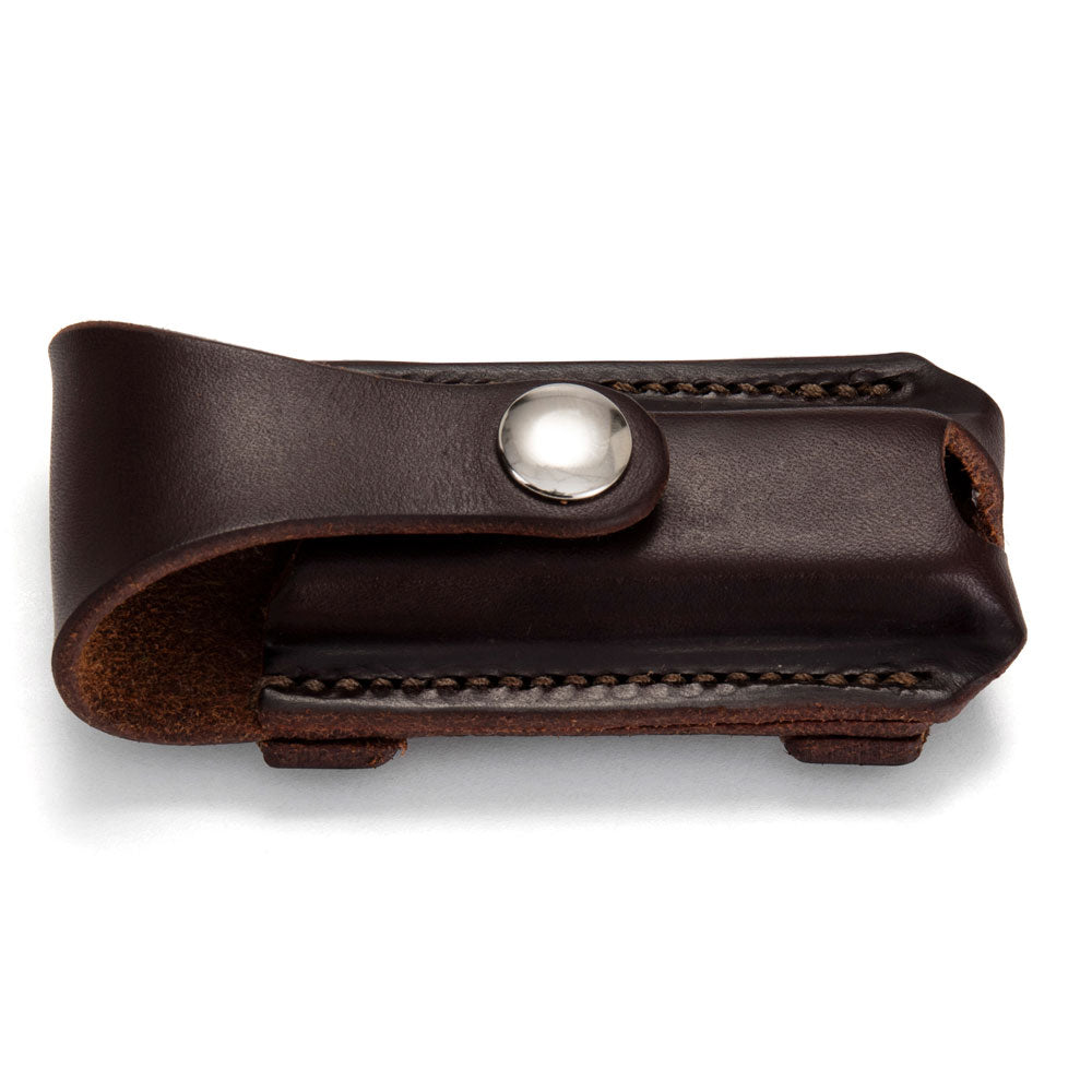 Button Close Pocket Knife Pouch - Dark Natural